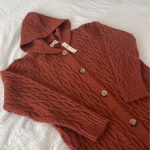Anthropologie knit hooded duster cardigan